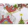 Benson Mills Christmas Village Tablecloth with Santa and Sleigh Textured