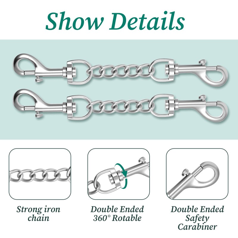 ElevateTech Metal Dog Collar Safety Clip 2 Pack Stainless Steel