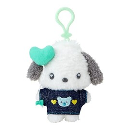 Sanrio 182672 Mascot Holder (Denim Patch) Pochacco Plush Keychain
