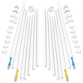 Yecaye Canaletas para Cables Pared de 6.4 m, Cubre Cables Ocultador para Pared, Kit de Organización de Cable Fácil de Instalar para 2 Cable Pequeños, 1.5 cm x 1.0 cm, Blanco