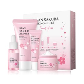 Skincare Set Skin Care for Teenage Girls, Skin Care Sets & Kits,Glowing Beauty Skincare Kit, Teenage Skincare Set Products to Cleanse Natural Sakura Blossom Skincare