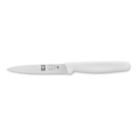 4 Inch Paring Knife, Straight Edge, High Carbon German Stainless Steel razor Sharp Blade, White Handle, By ICEL.