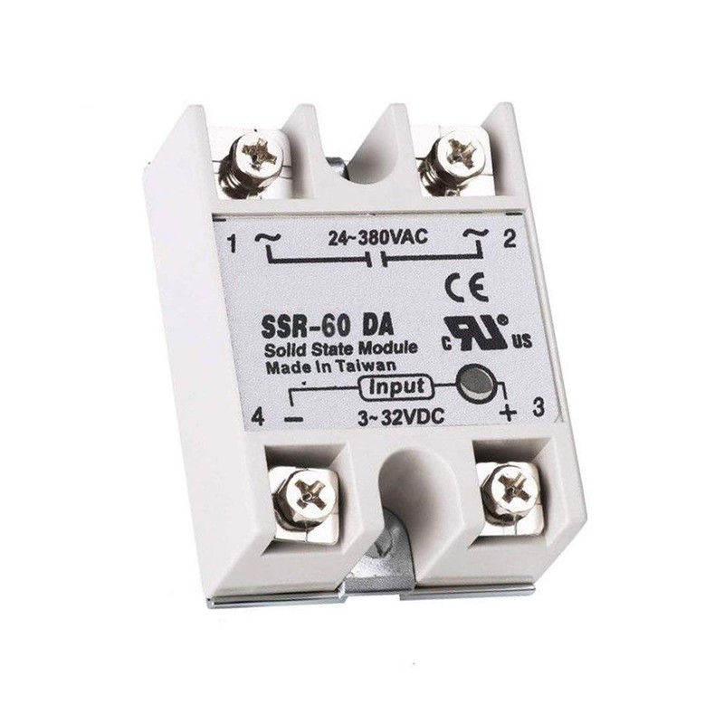 Hailege 2pcs SSR-60DA Solid State Relay Single Phase Semi-Conductor Relay