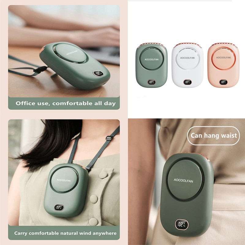 AOCOOLFAN Portable Neck Fan, Mini Small Personal Handheld Fan USB