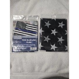 Six Foxes Thin Blue Line USA Flag 3x5 ft w/ Metal Grommets - Support Police Back The Blue