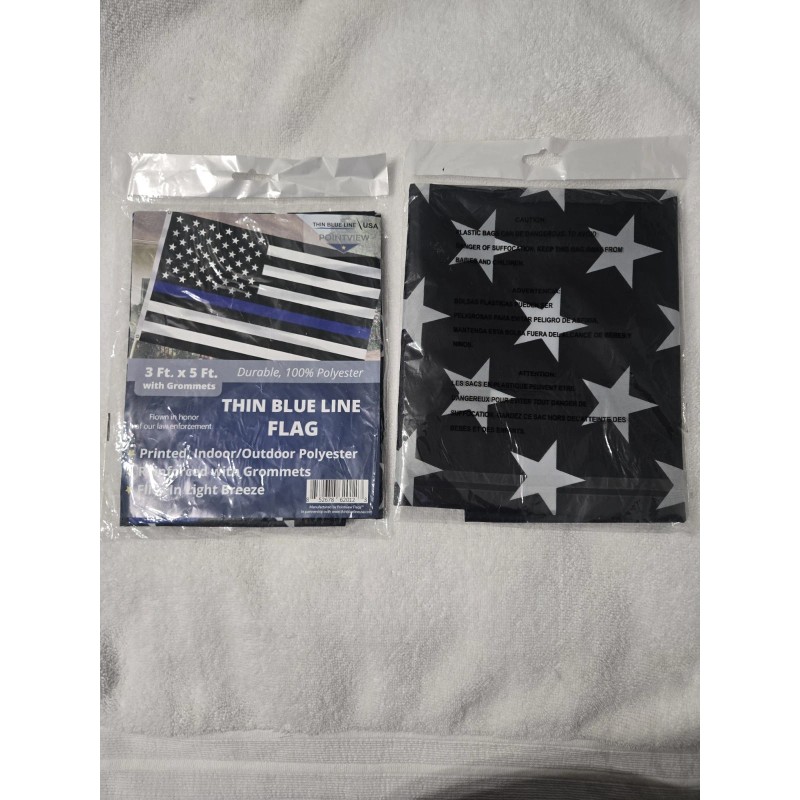 Six Foxes Thin Blue Line USA Flag 3x5 ft w/