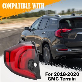 JSKAPA Left Tail Light Assembly Compatible with 2018 2019 2020 GMC Terrain Rear Brake Lamp Driving Lights Driver Side Outer Replace 84379497