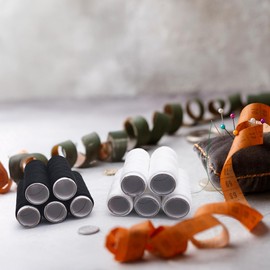 Set of 10 100% Polyester Sewing Thread Spools - Black and White Thread for Machine Sewing and Hand Sewing - Ideal Kit for Tailoring, Quilting, Embroidery and Repair