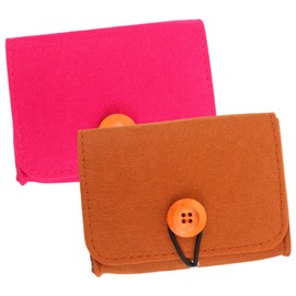 OATIPHO 2pcs Essential Oil Storage Pouches Portable Travel Bags for Organizing Essential Oil Bottles Lightweight Felt Design Brown