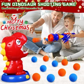 ROHSCE Movable Dinosaur Shooting Toys for Boys 4-6 & Up - Kids Target Shooting Game, Sound and Spray Effect Dinosaur Toy, Target Practice Toys Gift for Boys and Girls