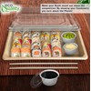 EcoQuality Large Compostable Sushi Trays with Lids - Natural Sugarcane
