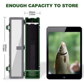 AhfuLife Stiff Hair Rig Tackle Box, Carp Fishing Storage Box Rig Board with 4pcs Hair Rigs, 12pcs Pins and 10pcs Barbless Fishing Hook in Rig Storage Box (style 1)