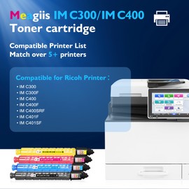 Meagiis IM C300 IM C400 IMC300 IMC400 Toner Cartridge Replacement for Ricoh 842378 842379 842380 842381 Black Cyan Magenta Yellow Compatible with Ricoh Lanier Savin IM C300F C400F C400SRF C401F C401SF