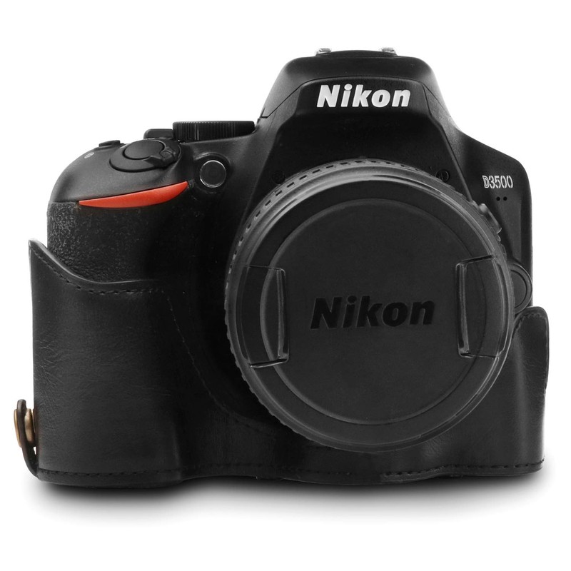 MegaGear MG1535 Nikon D3500 Ever Ready Kameratasche und Trageriemen, Leder,