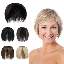 Yamel Hair Toppers for Women Straight Dark Brown with 2 Clips in Hair Pieces Topper Short Synthetic Wiglets Hairpieces for Thinning Hair