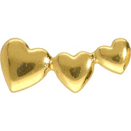 PIERCINGLINE Titanium Attachment with Push Pin 3 Hearts without Labret Stud Piercing Ear Helix Tragus Conch Choice of Colours, Titanium