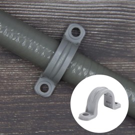 Generic 30 Pcs PVC Pipe Straps for 1/2 Inch Conduit Pipe, 2 Holes Plastic Conduit Strap Pipe Clamps Supports, Conduit Clamp Pipe Mounting Bracket for PVC Pipes, Conduit and Cables