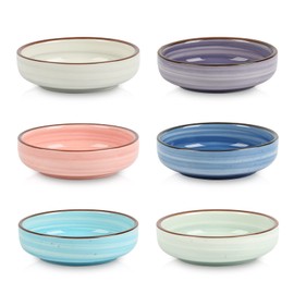 Selamica Ceramic 2.5 OZ Soy Sauce Dishes Set of 6, 3.3 Inch Small Side Dish, Dipping Bowls for Condiments, Ketchup, BBQ, Sushi, Gradient Color