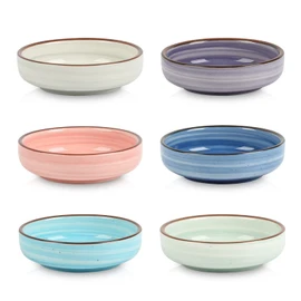 Selamica Ceramic 2.5 OZ Soy Sauce Dishes Set of 6, 3.3 Inch Small Side Dish, Dipping Bowls for Condiments, Ketchup, BBQ, Sushi, Gradient Color