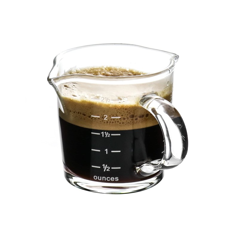 QWORK Espresso Shot Glass with Handle, 4 Pack 3-Ounce Double