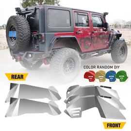 ROXX 4pcs Heavy Duty Front & Rear Inner Fender Liners Kit Fit for 2007 2008 2009 2010 2011 2012 2013 2014 2015 20162017 Jeep Wrangler JK JKU 2/4 Doors, Wheel Well Liners, Offroad Splash Mud Guard