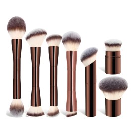 Set 7 Brochas Maquillaje Profesional Alto Nivel Color