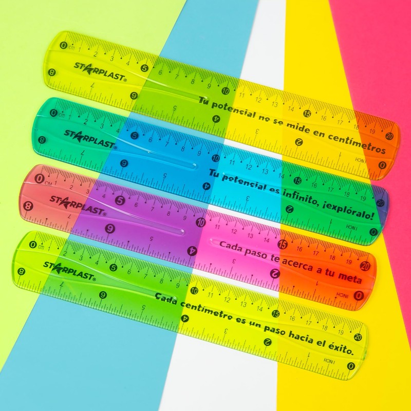 Flexible Ruler 20cm Starplast 4 Colours Heavy Duty Numbering -