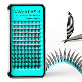VAVALASH Premade Anime Chunk Lash Extensions,Comic Spire Lashes 0.07 C/D Curl, Matte Black Manga Lash Look Eyelash Extensions,Professional Salon Use Premade Spire Lashes(0.07-C-8-15mm)