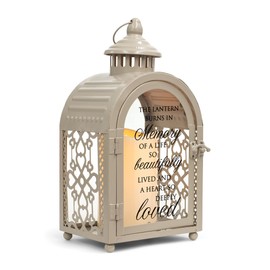 Elanze Designs Burns in Memory Life Loved 11 x 5.5 Metal and Glass Candle Lantern