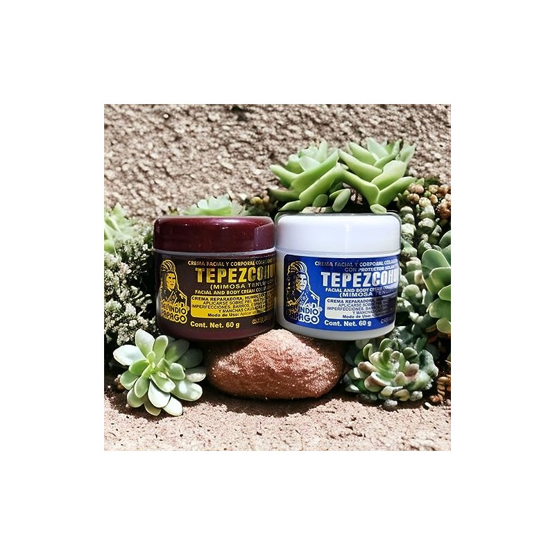 PAck de 2 piezas crema de tepezcohite para dia y