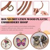 Hilitchi 3Pcs Circle Imitated Wood Embroidery Frame Circle Imitated Wood
