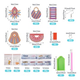 Bestewelry 10pcs Diamond Art Painting Earring Making Kits Diamond Painting Geometric Dangle Drop Earrings for DIY Crafts Jewellery Making