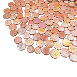 500g Mixed 3 Sizes Random Round Ceramic Mosaic Tiles DIY Creative Ceramic Mosaic Tiles for Craft Plates, Flower Pots, Vases, Cups, Mosaic, Handmade Home Decoration