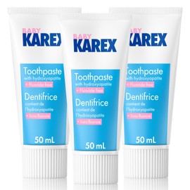 Baby KAREX Toothpaste - 3 x 50 ml | The ideal introduction to brushing teeth | For babies from 0-2 years | Cleans gently, with BioHAP and without fluoride