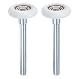 M METERXITY 2-Pack Nylon Garage Door Rollers, 1.8"/ 46mm Quiet Garage Door Wheels 4.72"/ 120mm Stem, High Load 6200zz 8 Balls Sealed Precision Bearing for Garage Doors/Flap Doors [White]