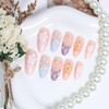 24Pcs 3D Flower Press on Nails Medium Almond Fake Nails