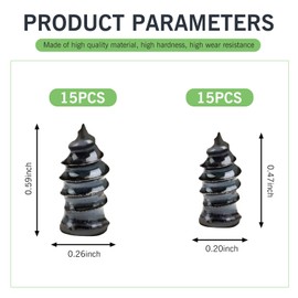 Civwesi Pack-30 Car Tire Repair Nail Set, 0.2" x 0.4" + 0.2" x 0.5" Rubber Wear-Resistant Rust-Proof Quick Repair Tool, Tight Fitting Waterproof Seal for Tire Puncture, Universal for Cars (Black)