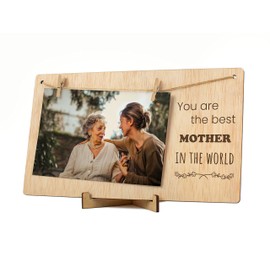 CONTRAXT Photo Frame Mama Mother's Day. Frame to hang photos with natural wood clips gift ideas original details for mom postcard mother's day new wonderful original (Mother EN)