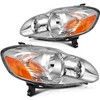 ECCPP Headlight Assembly Pair For Toyota Corolla 2003-2008 Chrome Housing