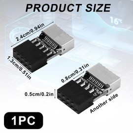 Kasoud USB 9 Pin to USB C Panel USB C Internal Connector, Motherboard USB 2.0 Front Panel Header, USB 2.0 to USB-C Converter USB C Header Adapter, Extend USB Type E Ports to Pc Front Panel USB Ports