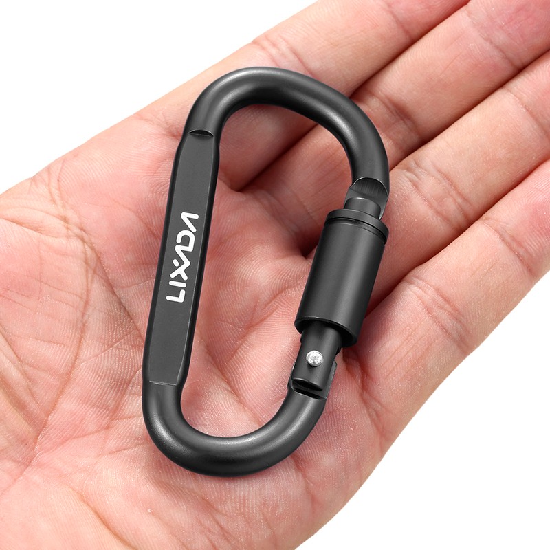 Lixada 9 Pack Aluminum Alloy D-ring Locking Carabiner Clip Set