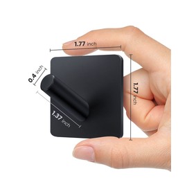 xdgeLoad Bath Towel Hooks 4 Pack, Heavy Duty Wall Hooks for Bathrooms/Coat/Robe/Kitchen, Non-Punching self-Adhesive Hooks, Matte Stainless Steel Black