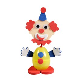 Fun Express 4" x 6 1/4" Carnival Red, Yellow & Blue Clown Bobblehead Craft Kit - Makes 12