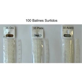 100 Balines Parche Transparente Oro, Plata Y Acero                                                                                                    