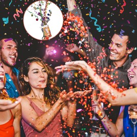Pack of 24 Biodegradable Confetti Cannon Confetti Gun Party Confetti Cannon Confetti Birthday Glitter Paper Confetti Bomb for Carnival, Birthdays, Weddings, Christmas