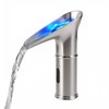 Gangang LED Waterfall Bathroom Touchless Faucet Brush Nickle Automatic Motion