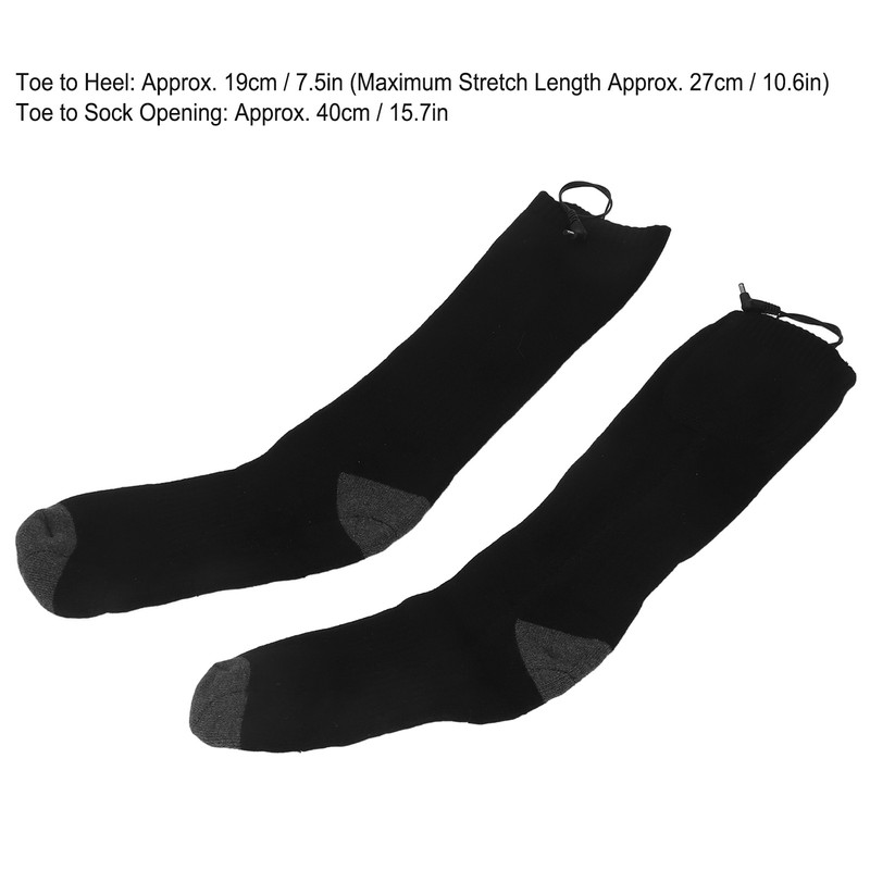 1 Pair Electric Heated Socks 3 Levels Temperature Control 2200mah
