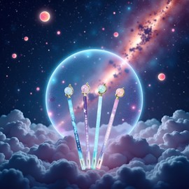1Pc Black 0.5mm Gel Pen Ball Pen Starry Sky Planet Ball Rotate Gel Pen Signature Pen Student Study Stationery Gel Ink Rollerball Pens Rollerball Pens Writing and Correction School Office Supplies