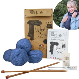 Needle It - Complete knitting set for beginners with knitting needles - knitting scarf made of wool - gift idea