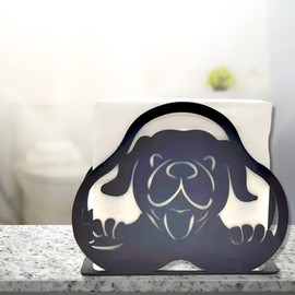 Napkin Holder Metal, Napkin Stand Black, Freestanding Napkin Holder, Modern Napkin Holder, Table Paper Organiser, Napkin Dispenser for Home Kitchen, Restaurant, Wedding Party (Dogs)